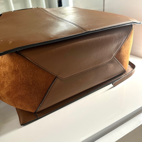 Celine Trifold Calfskin Leather and Suede Tote Bag - Picture 5 of 14